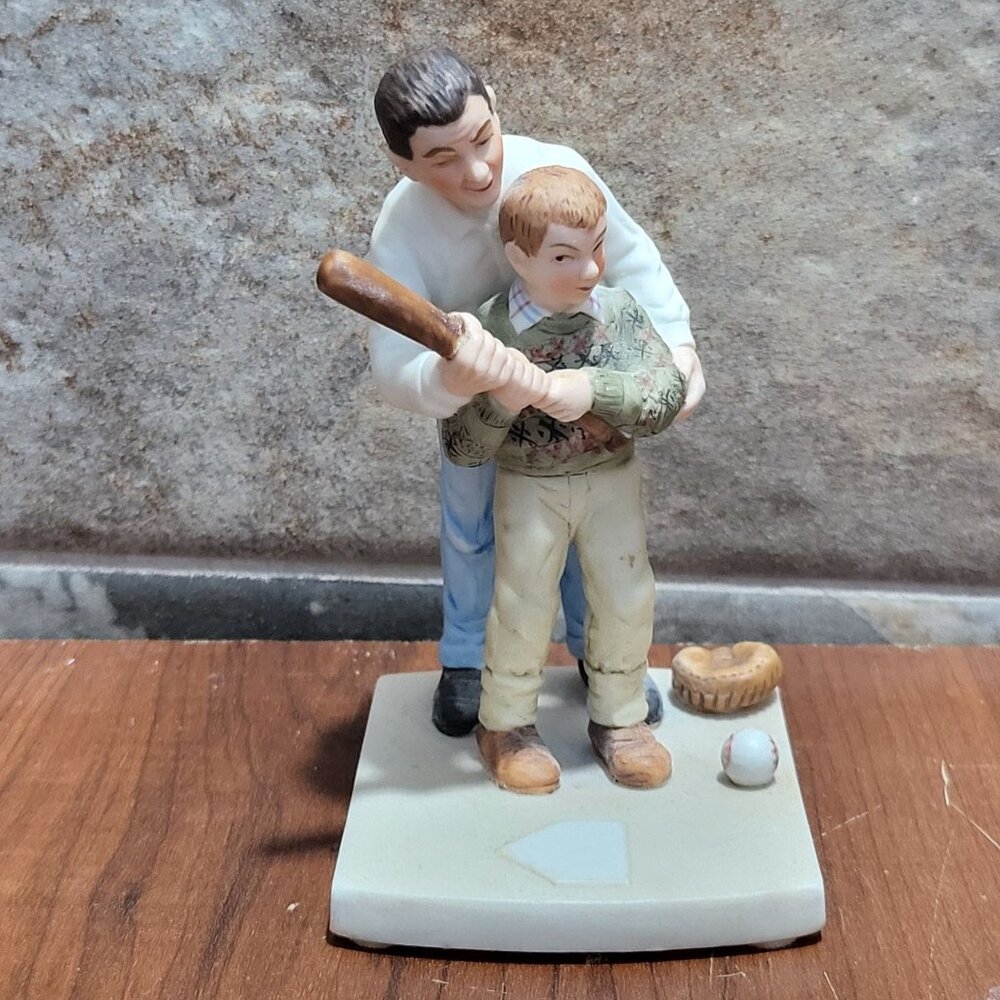 Home Run Slugger Norman Rockwell Porcelain Baseball Figurine 1986